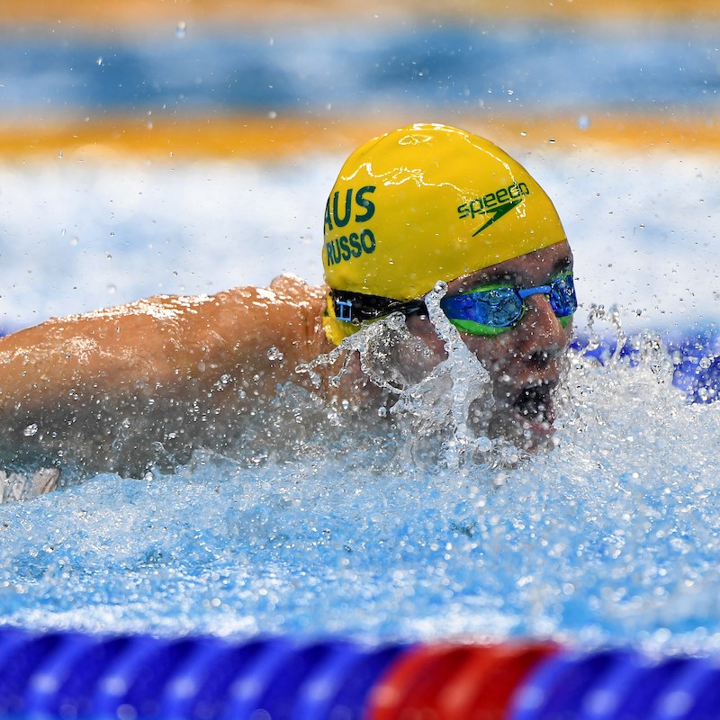 Male Paralympic Swimmer in the water