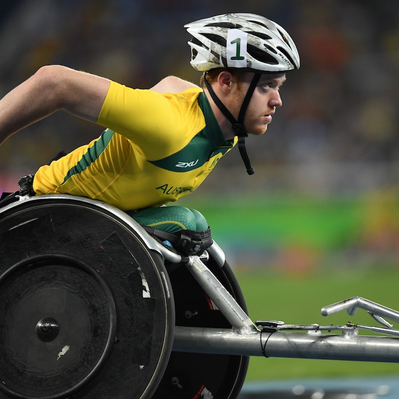 Male Paralympian Samuel Carter Competing in the Rio 2016 Paralympic Para-Athletics Events