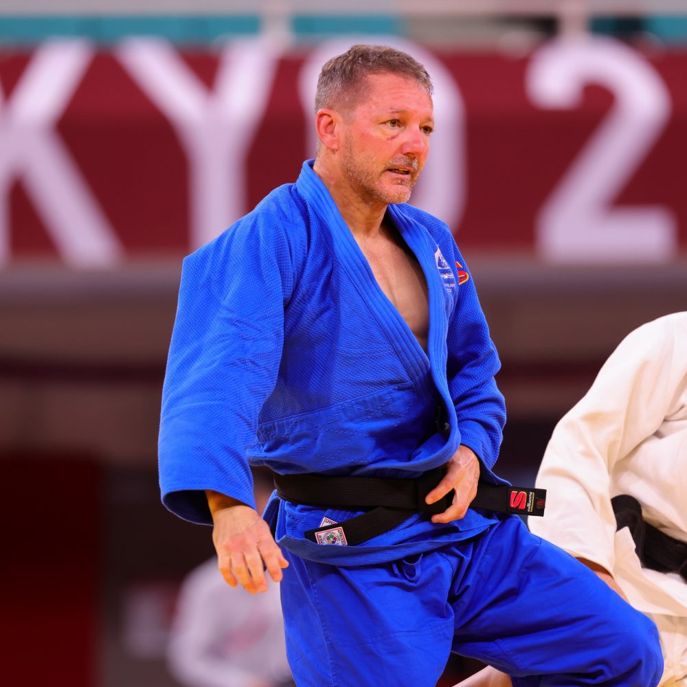 Wayne Phipps competing in Para-Judo elimination round 2020 Tokyo Paralympics