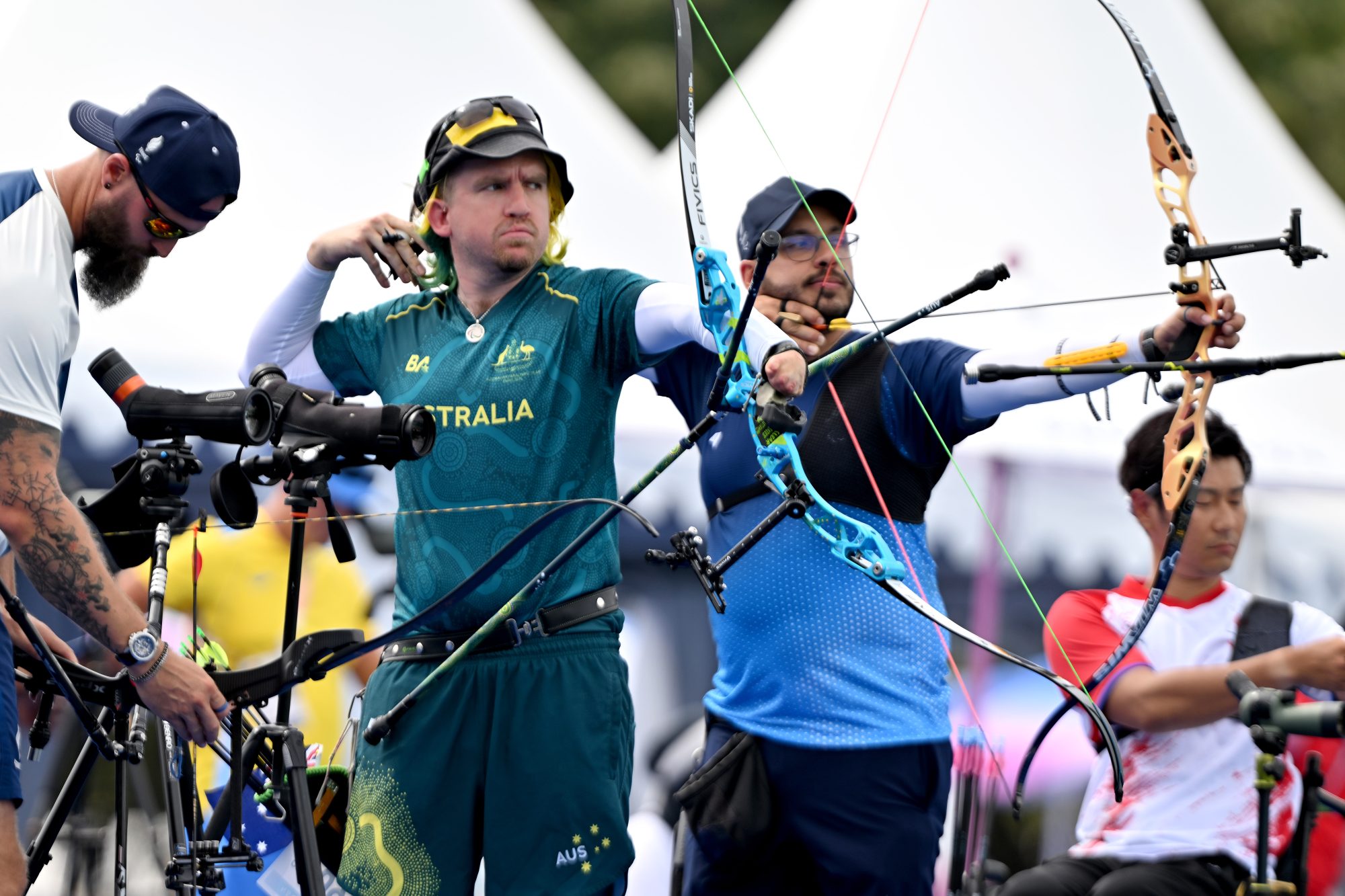 Taymon Kenton-Smith smith in action at Para-archery