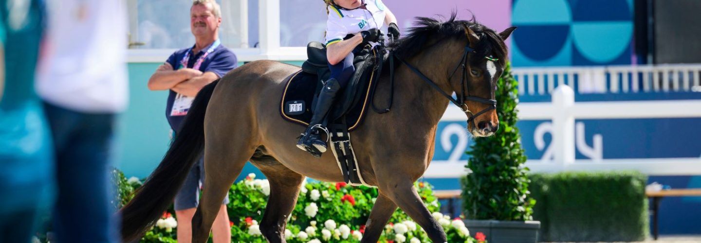 Para-equestrian rider Bridget Murphy training in the lead up to competition in Paris.